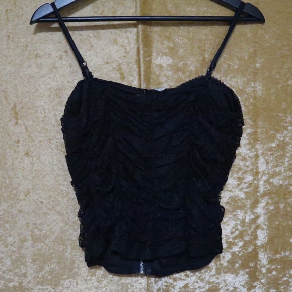 Prototype Black Lace Zip-Front Top - Large - Picture 2 of 8